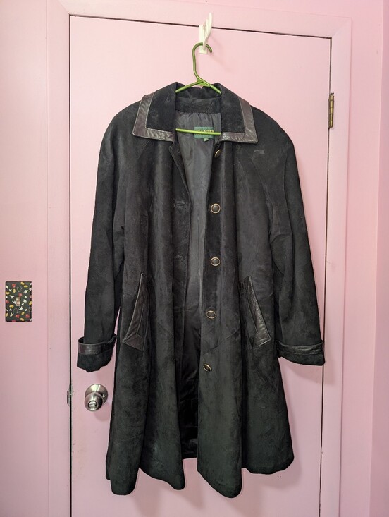 Danier Jackets & Blazers - *Sold Vintage Danier Black Suede Trench Coat Fits XL/2X
